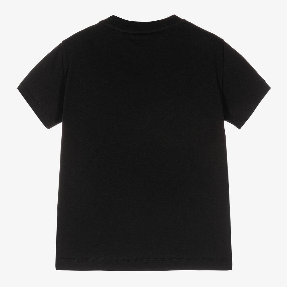 فندي-تيشيرت قطن لون أسود للأولاد | Childrensalon Outlet