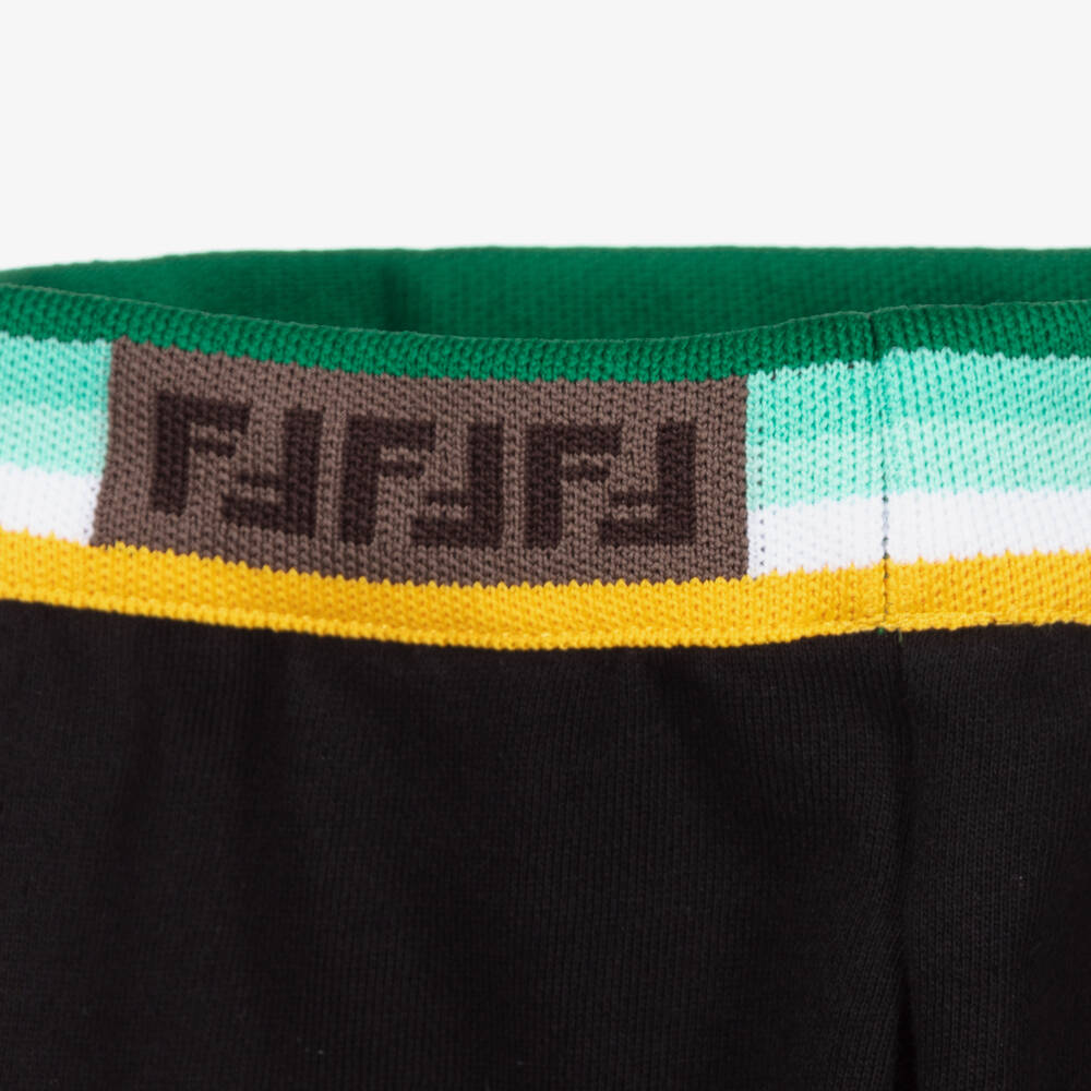 Fendi-Boys Black Jersey Shorts | Childrensalon Outlet