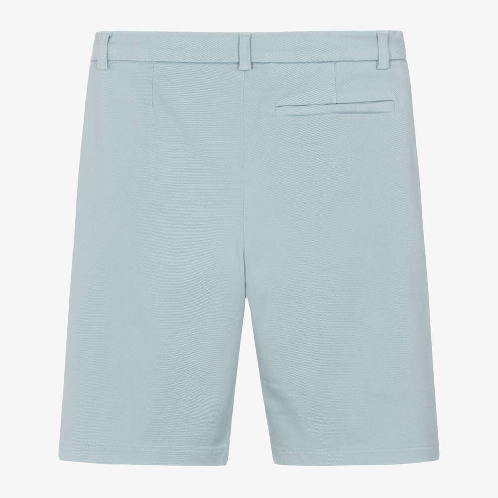 Fendi-Boys Blue Cotton Bermuda Shorts | Childrensalon Outlet
