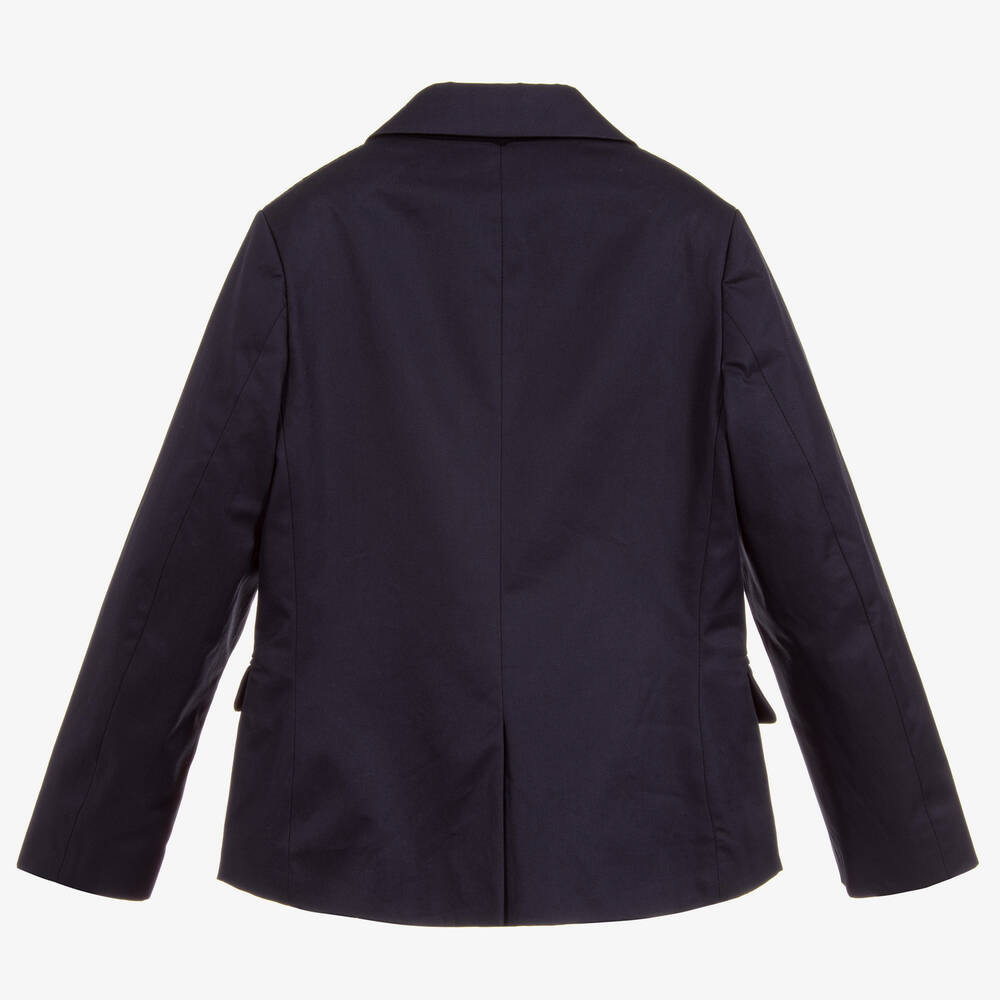 Fendi-Boys Blue Cotton FF Jacket | Childrensalon Outlet