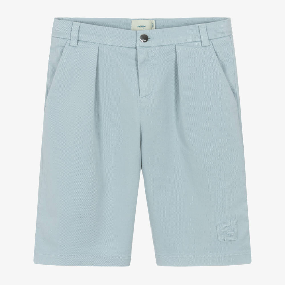 Fendi-شورت برمودا قطني أزرق للأولاد | Childrensalon Outlet