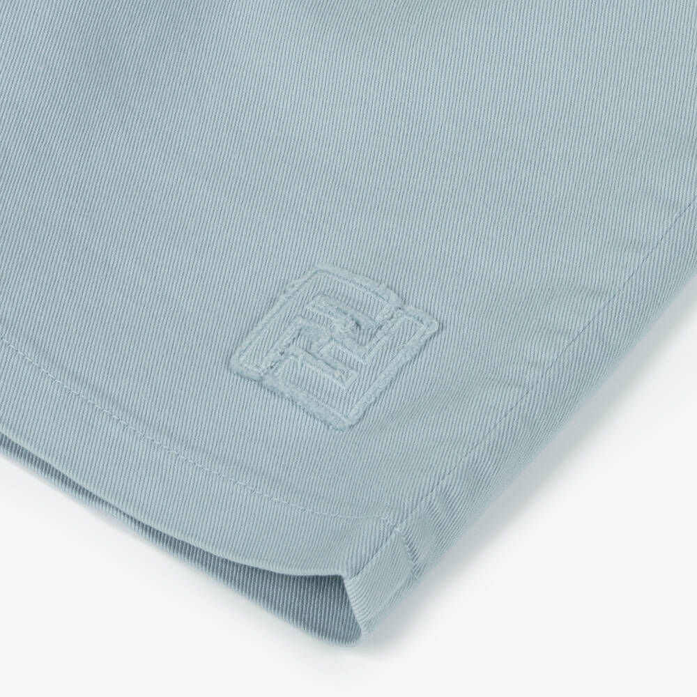 Fendi-شورت برمودا قطني أزرق للأولاد | Childrensalon Outlet