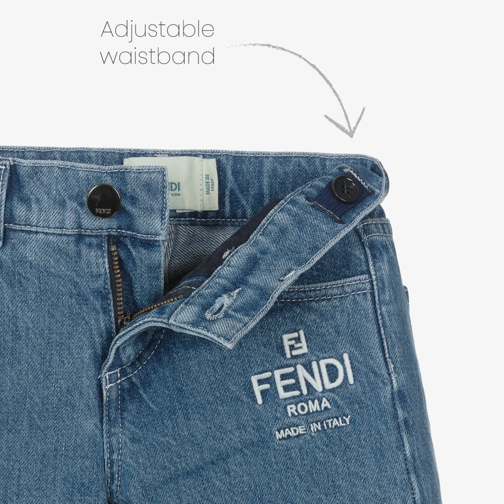 Fendi-جينز كلاسيكي أزرق بشعار للأولاد | Childrensalon Outlet