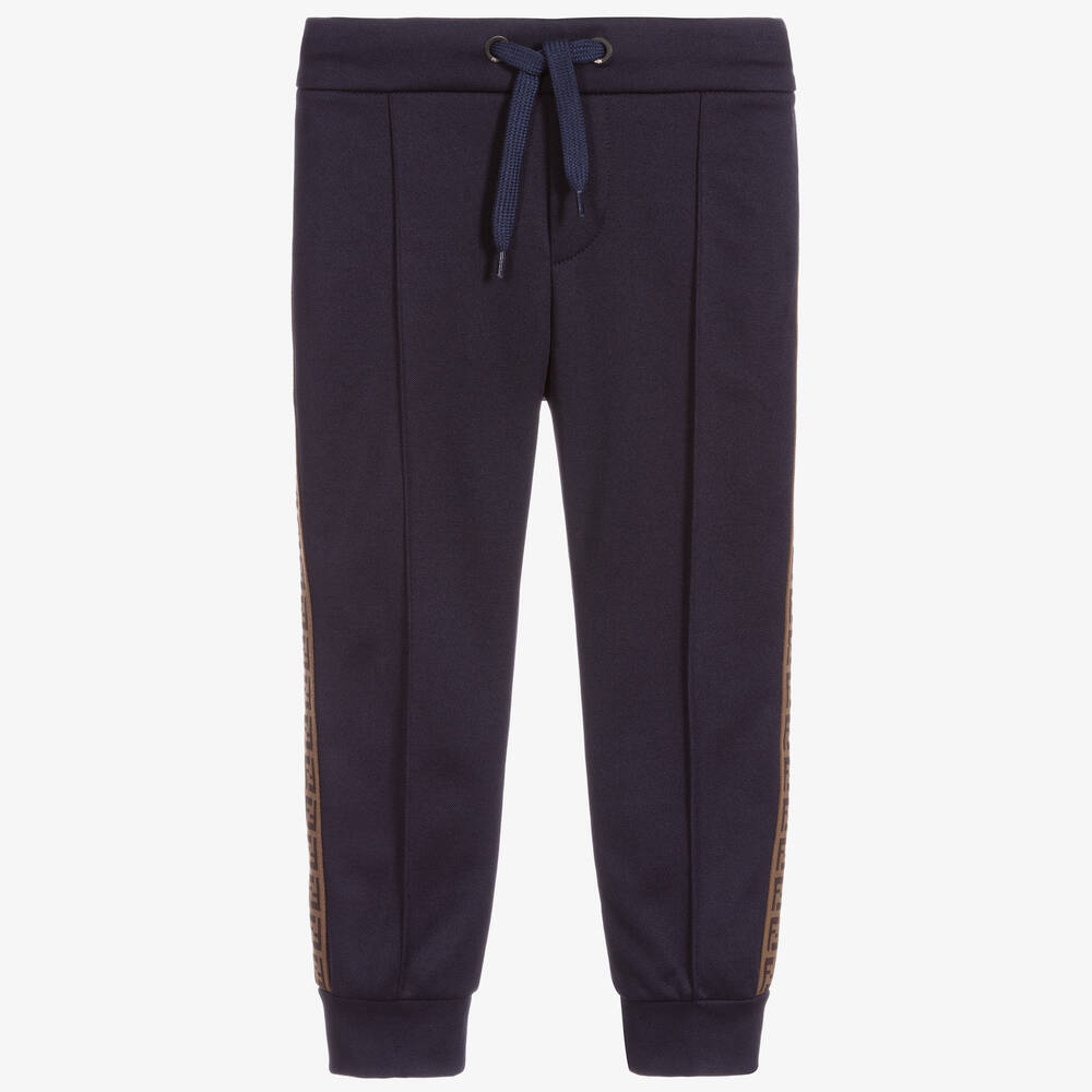 Fendi-جوغرز لوغو بولي قطن لون كحلي للأولاد | Childrensalon Outlet