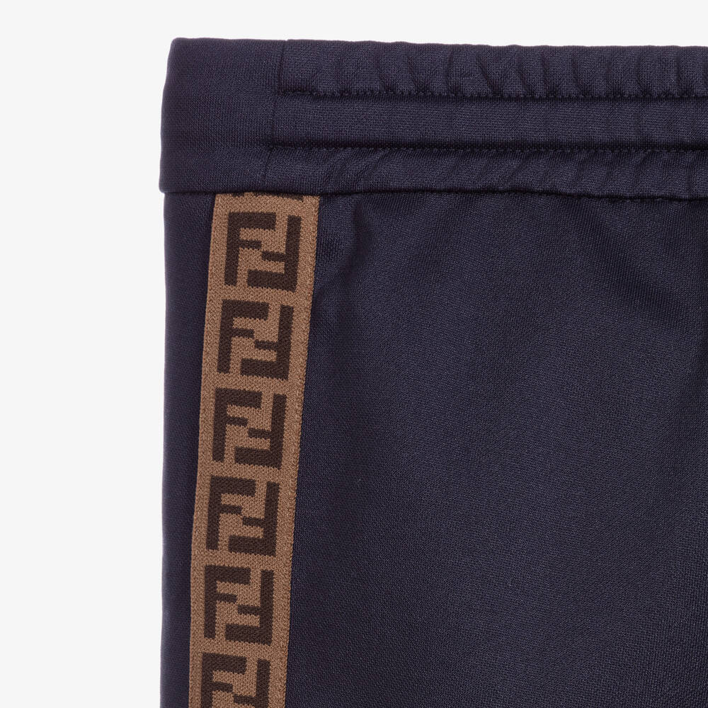 Fendi-جوغرز لوغو بولي قطن لون كحلي للأولاد | Childrensalon Outlet