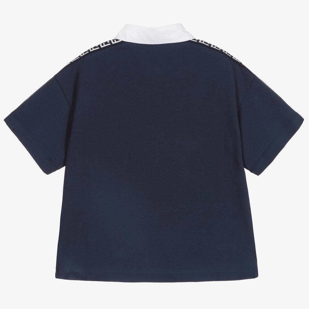 Tシャツ・カットソー FENDI SS25 Dark blue piquet polo shirt (FY0985AUA5 F0QB0) Polo shirt Cotton Blue | Fendi