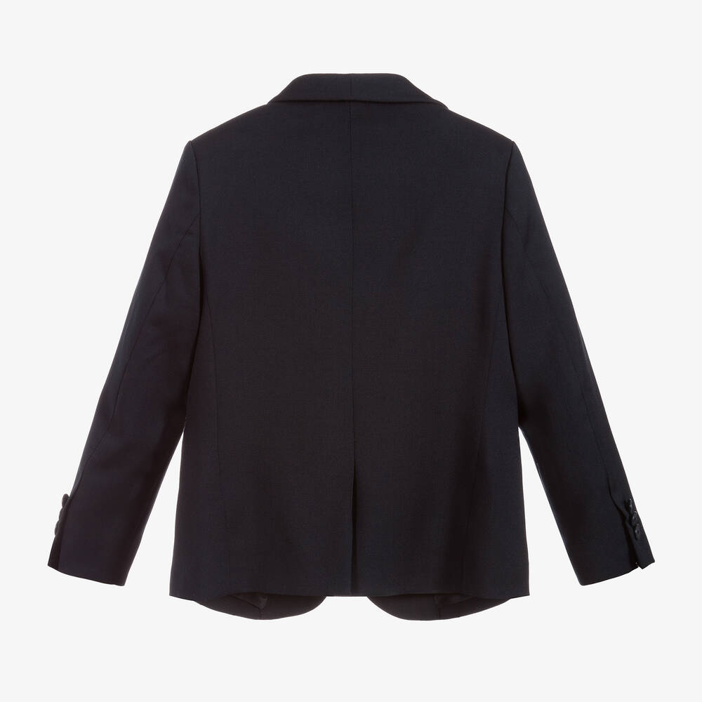 Fendi-Boys Blue Wool Blazer Jacket | Childrensalon Outlet