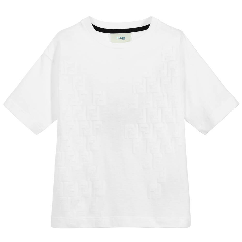 Fendi - Boys Cotton FF Logo T-Shirt | Childrensalon