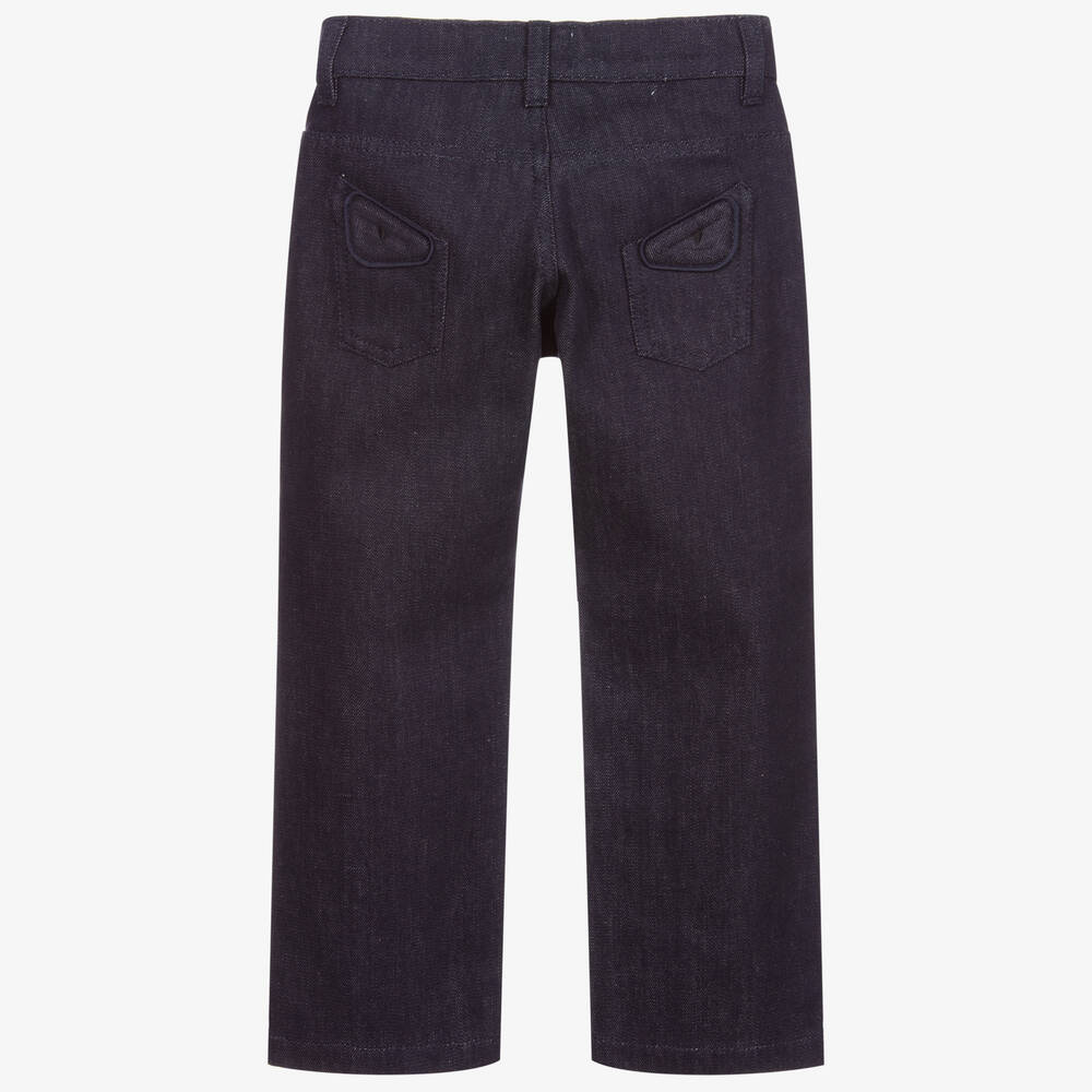 Fendi-Boys Dark Blue Denim Jeans | Childrensalon Outlet