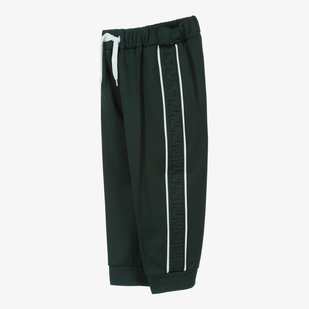 Fendi-Boys Green FF Logo Joggers | Childrensalon Outlet