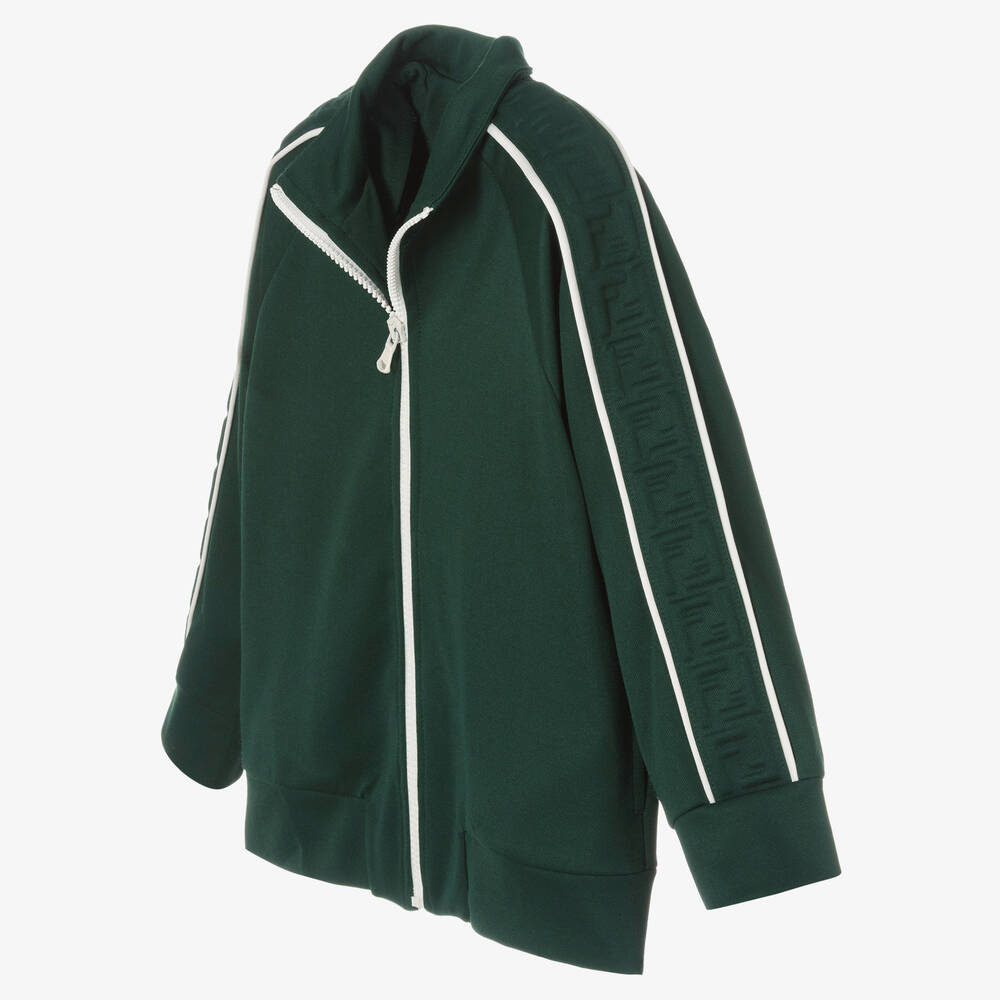 【新品未使用】FENDI kids フードジャケット　6サイズ Fendi - Boys Green FF Logo Zip-Up Top | Childrensalon Outlet