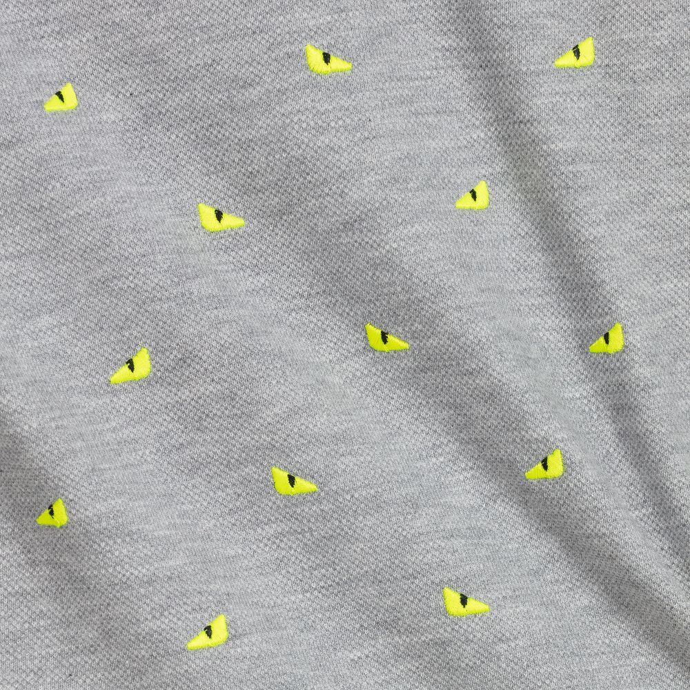 Fendi-Boys Grey Cotton Polo Shirt  | Childrensalon Outlet
