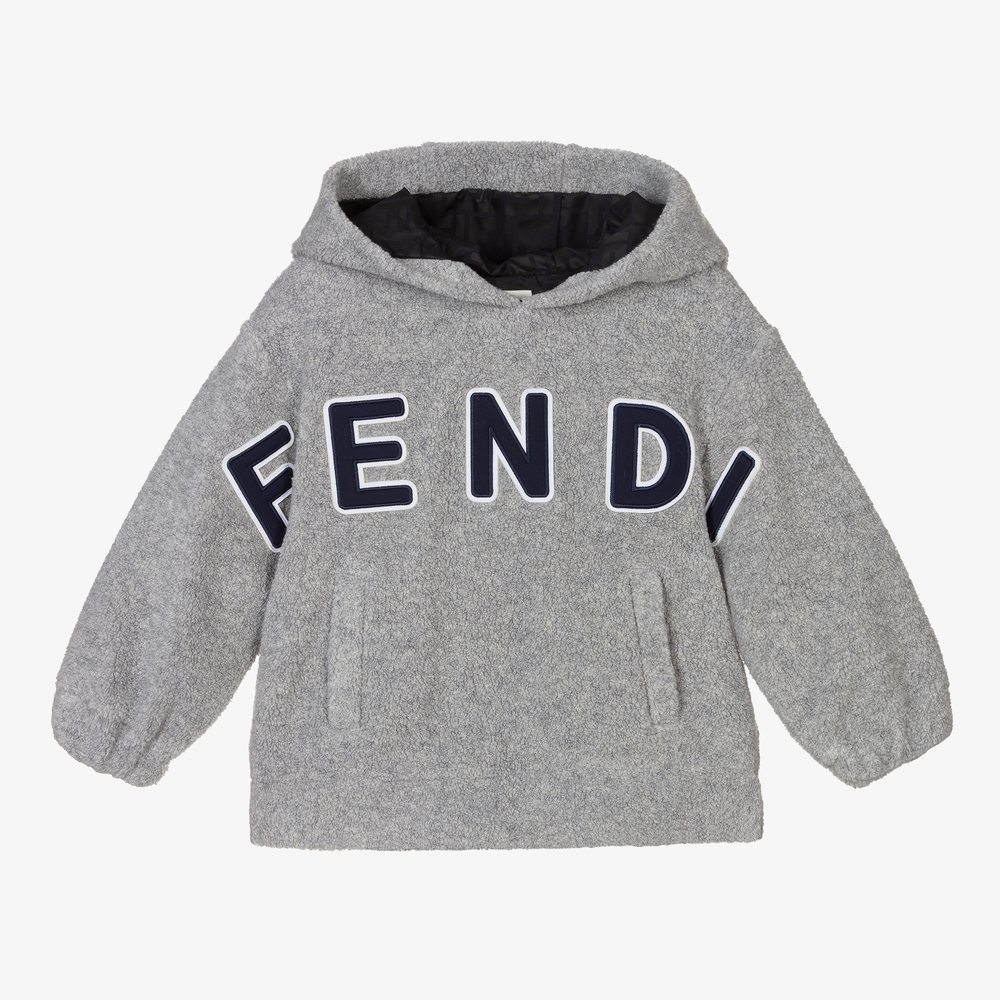 Fendi - Grauer Fleece-Hoodie für Jungen | Childrensalon