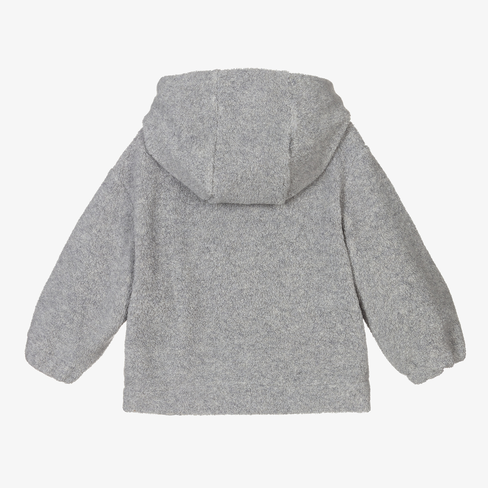 فندي-توب هودي فليس مزيج صوف لون رمادي للأولاد | Childrensalon Outlet