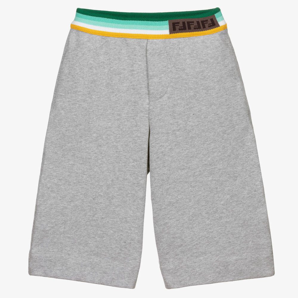 Fendi - Boys Grey Jersey Shorts | Childrensalon