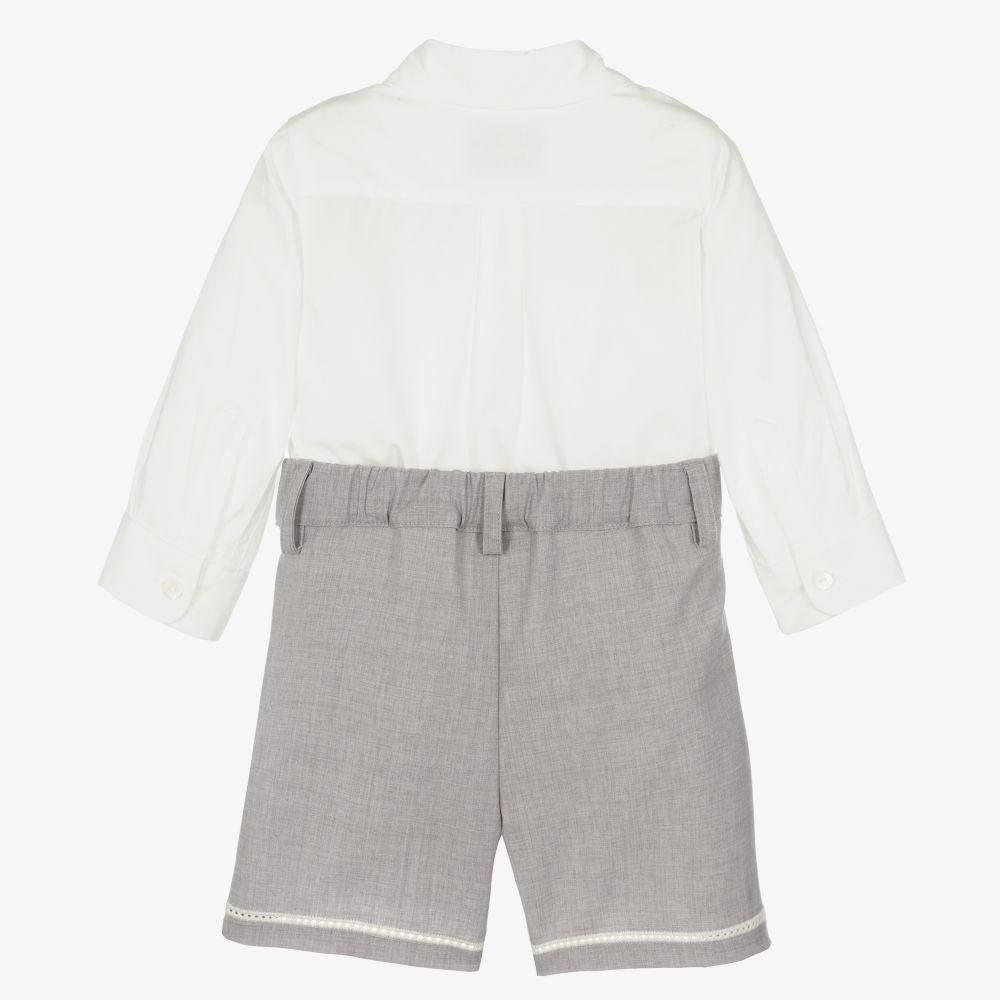Fendi-Boys Grey & White Buster Suit | Childrensalon Outlet