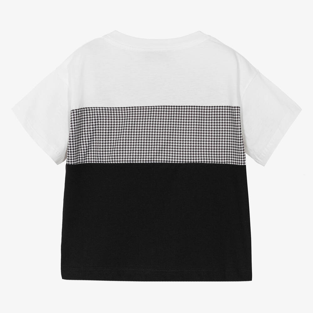 Fendi-Boys Houndstooth Logo T-Shirt | Childrensalon Outlet