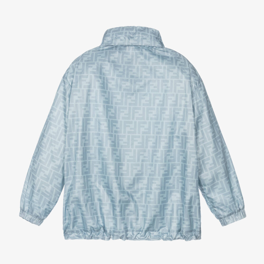 Fendi-Ветровка с логотипом светло-голубая для мальчиков | Childrensalon Outlet