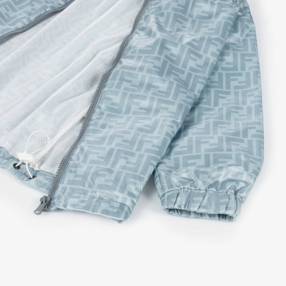 Fendi-Ветровка с логотипом светло-голубая для мальчиков | Childrensalon Outlet