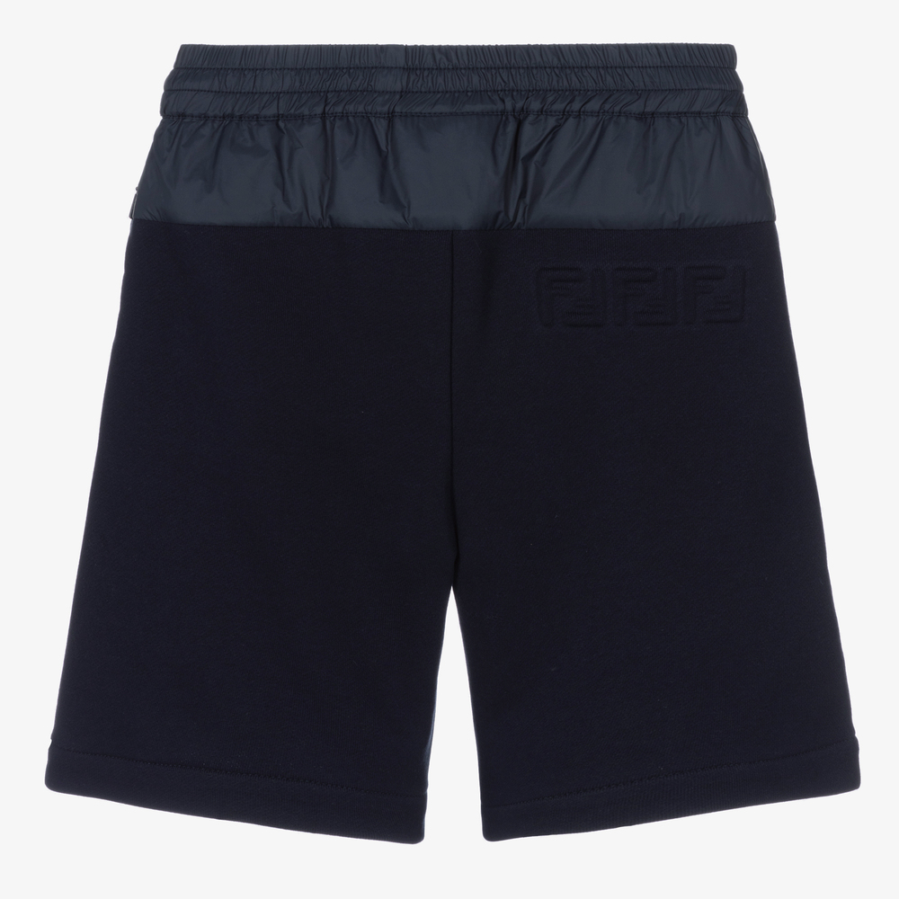 Fendi-Boys Navy Blue Jersey Shorts | Childrensalon Outlet