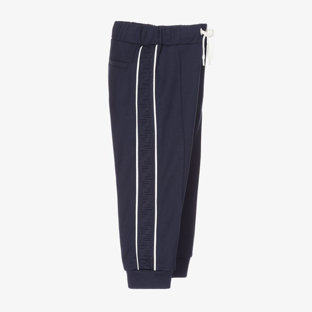 Fendi-Boys Navy Blue Logo Joggers | Childrensalon Outlet