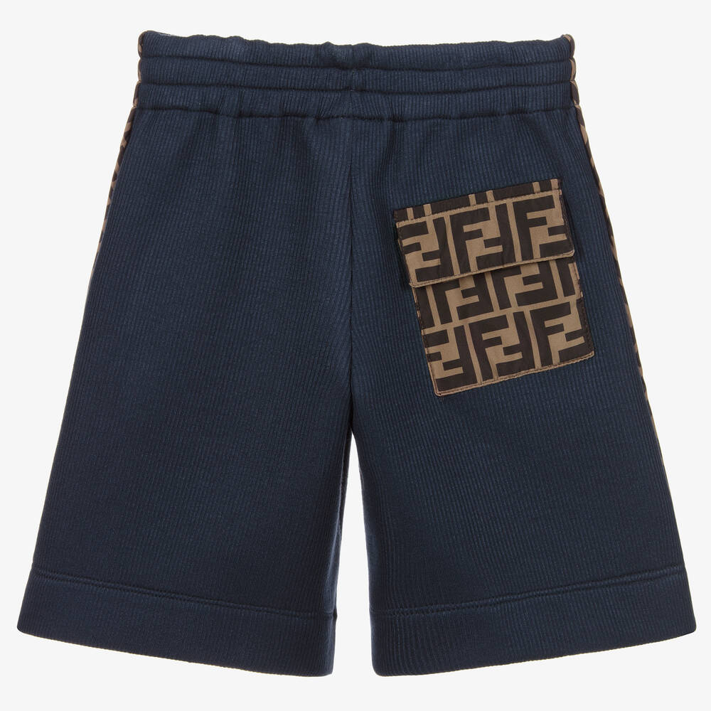 Fendi-Темно-синие шорты с логотипом для мальчиков | Childrensalon Outlet