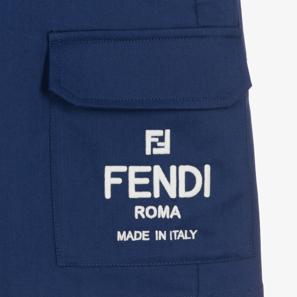 Fendi-Шорты из хлопка синий для мальчиков | Childrensalon Outlet