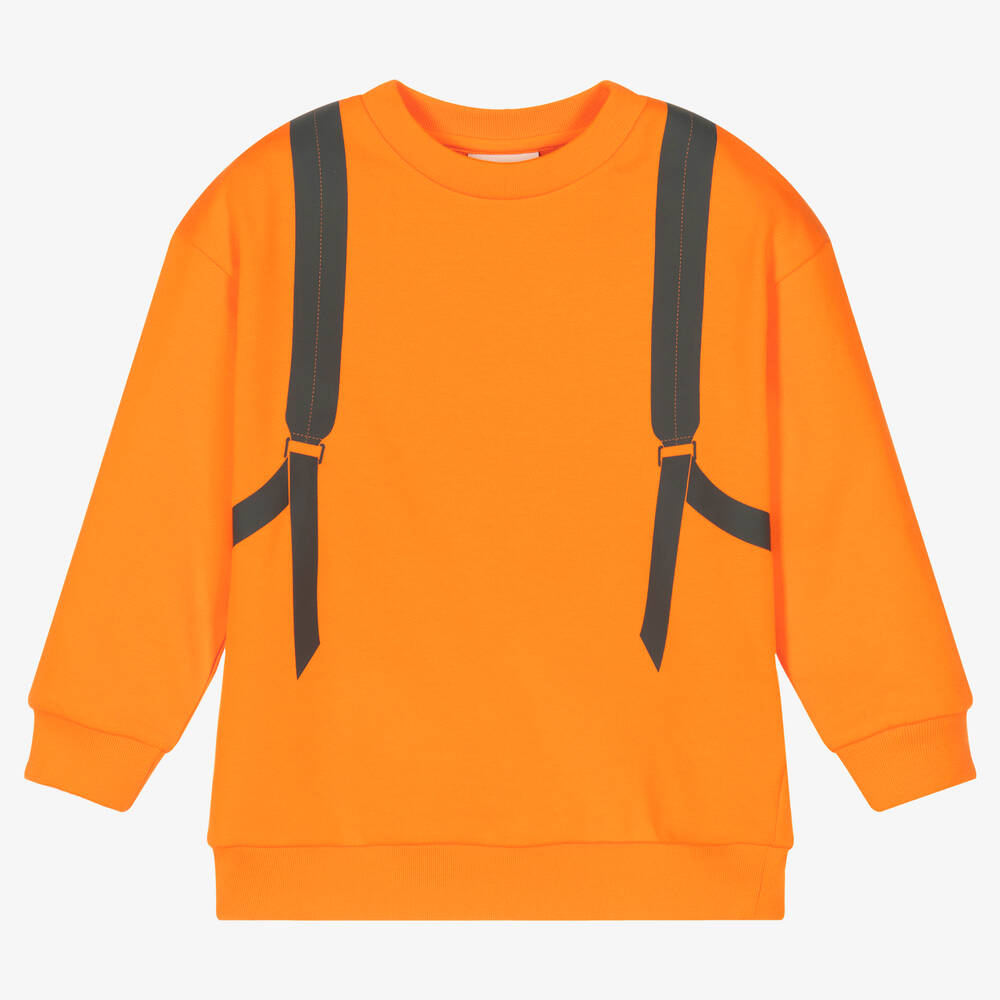 Fendi-Boys Orange Cotton Sweatshirt | Childrensalon Outlet
