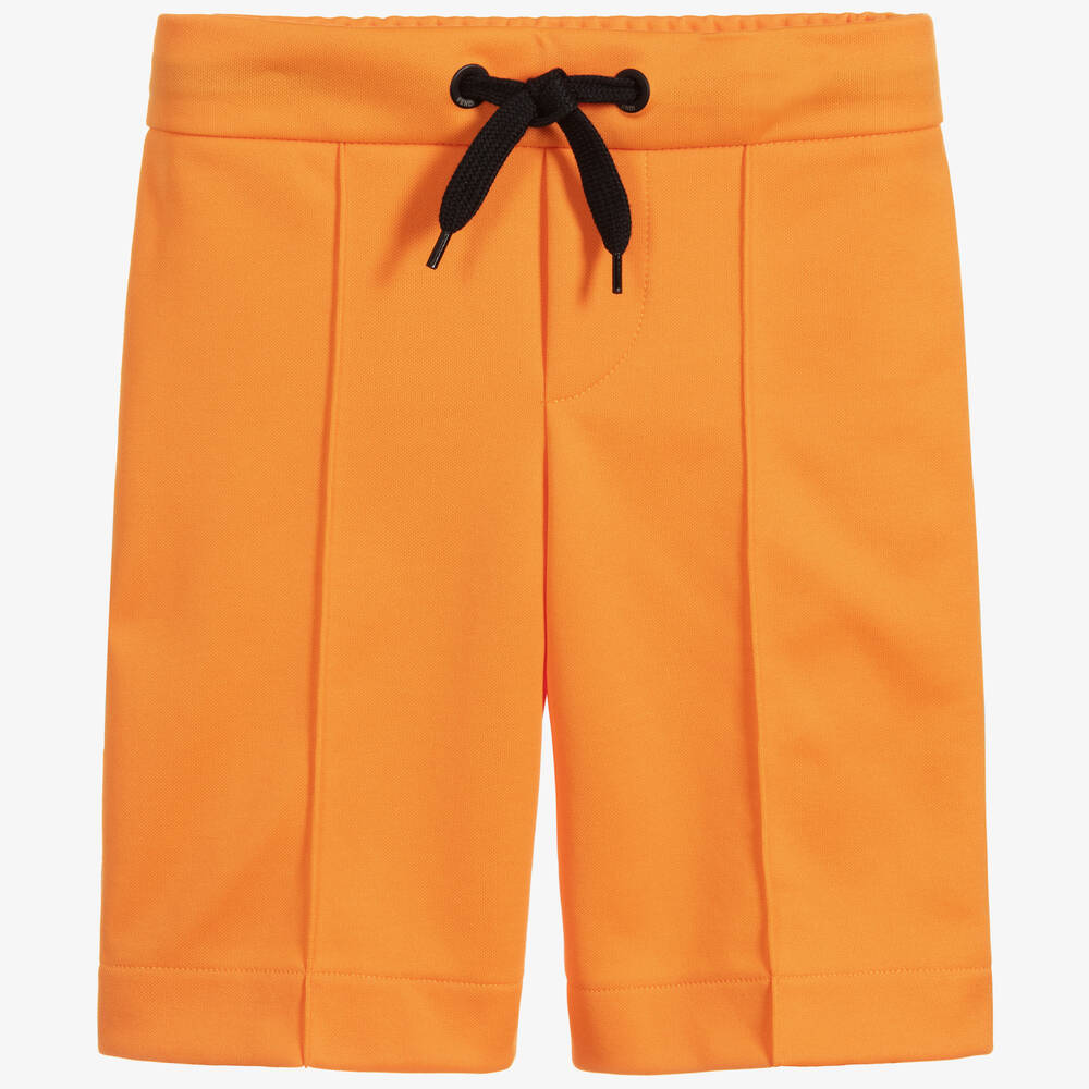 Fendi Boys Orange FF Logo Shorts Childrensalon Outlet
