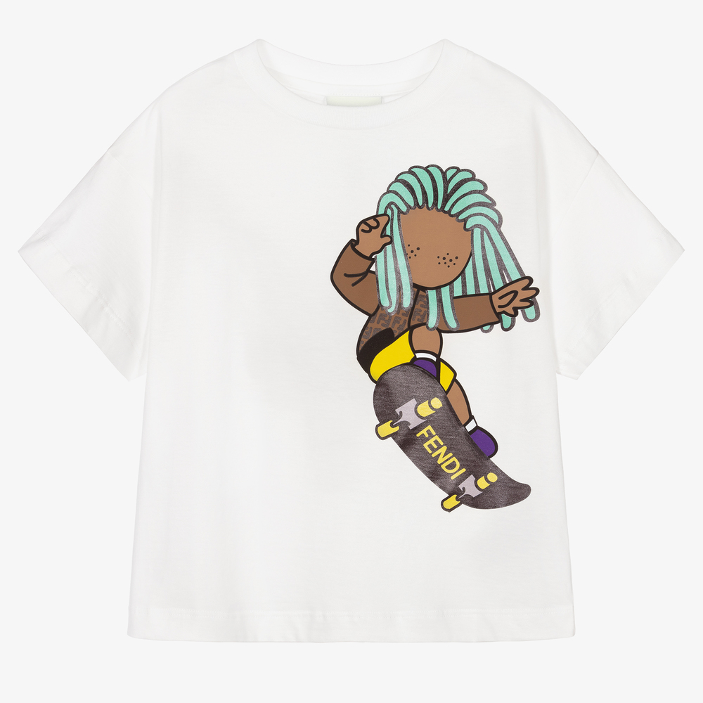 Fendi - T-shirt blanc Garçon | Childrensalon