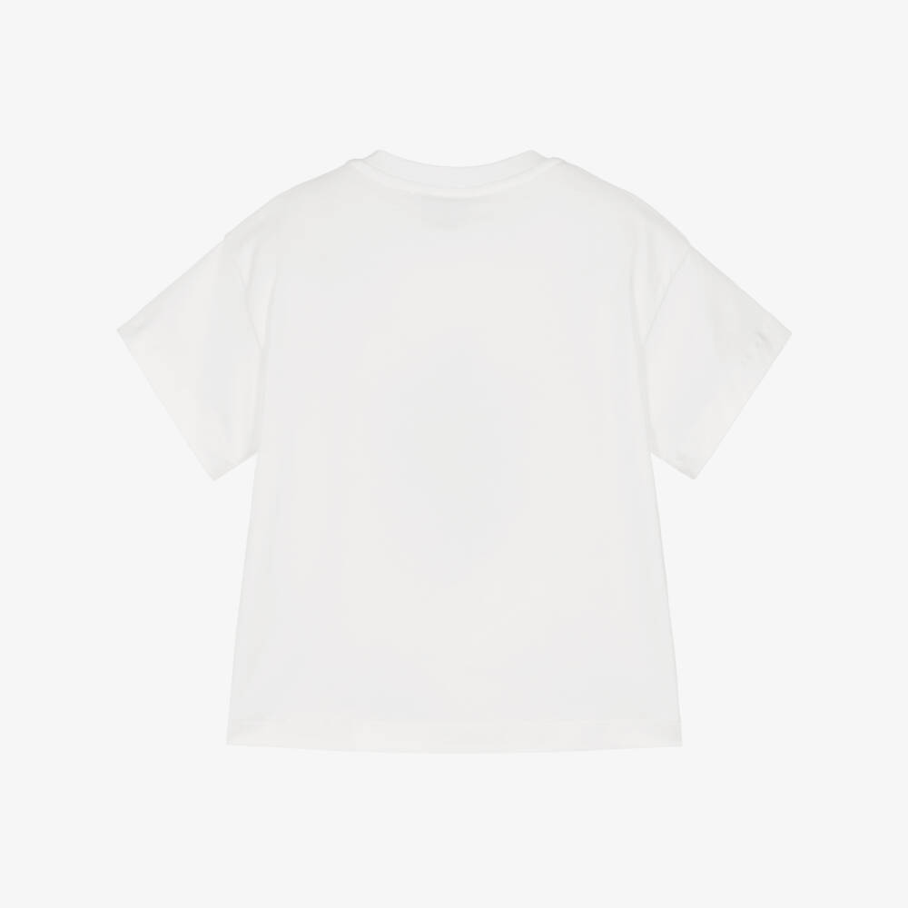 Fendi-Boys White Crest Cotton Tee | Childrensalon Outlet