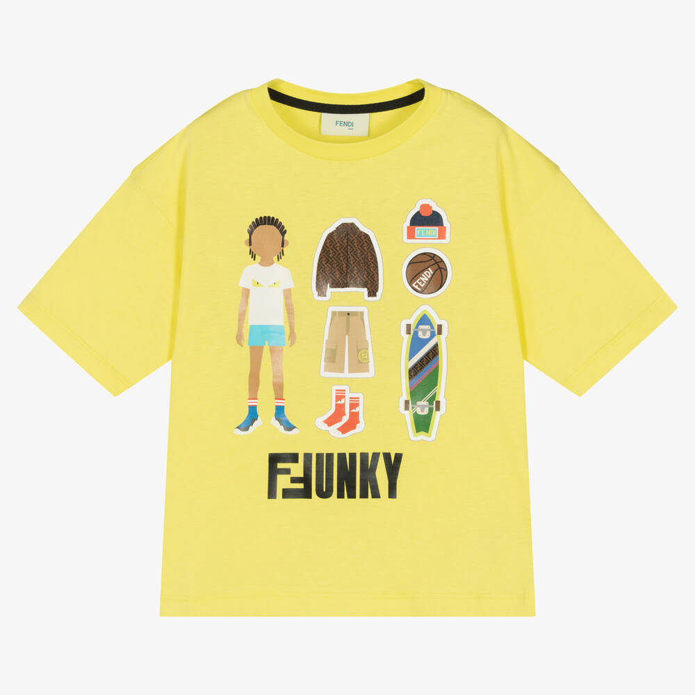 Boys Yellow Cotton T Shirt