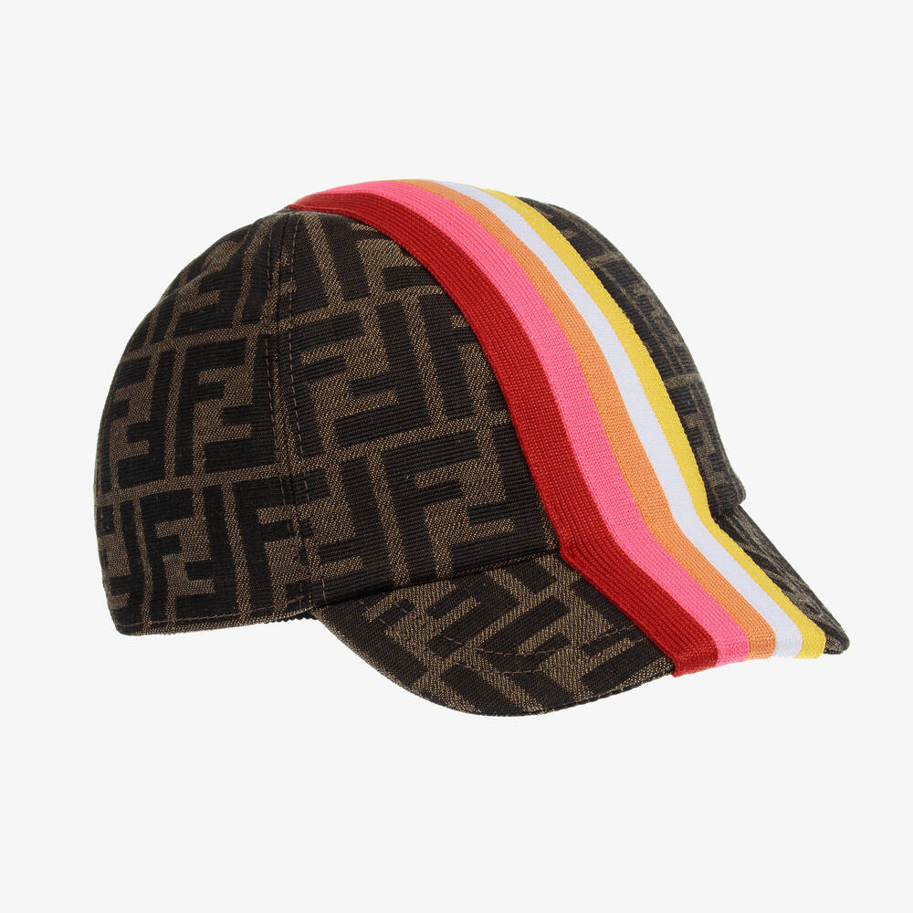 Fendi - Brown FF Logo Cap | Childrensalon