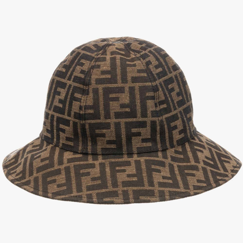 Fendi Brown FF Logo Hat