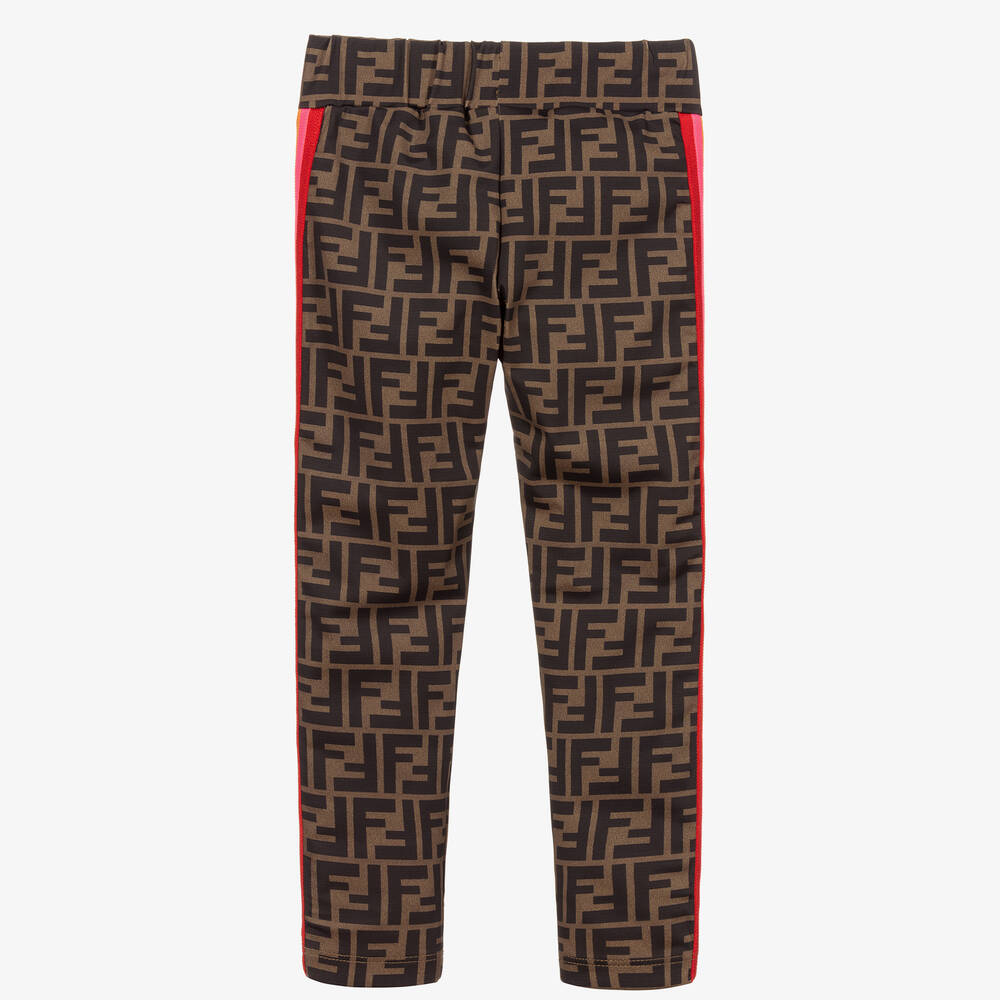 Fendi-Коричневые легинсы с принтом | Childrensalon Outlet