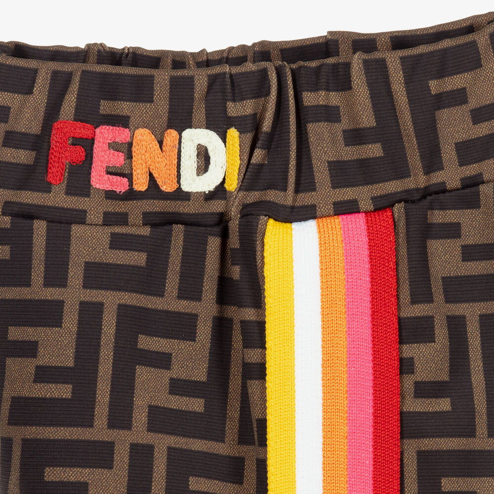 Fendi-Коричневые легинсы с принтом | Childrensalon Outlet