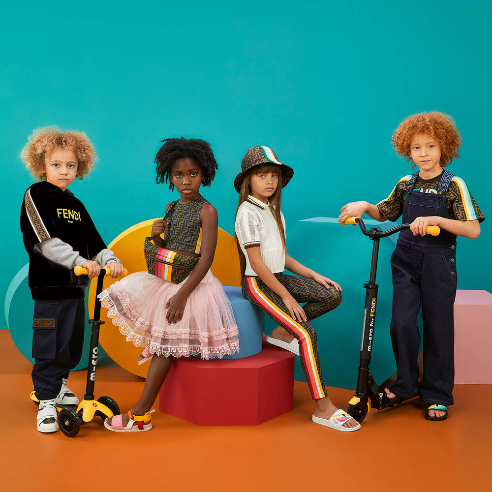 Fendi-Коричневые легинсы с принтом | Childrensalon Outlet