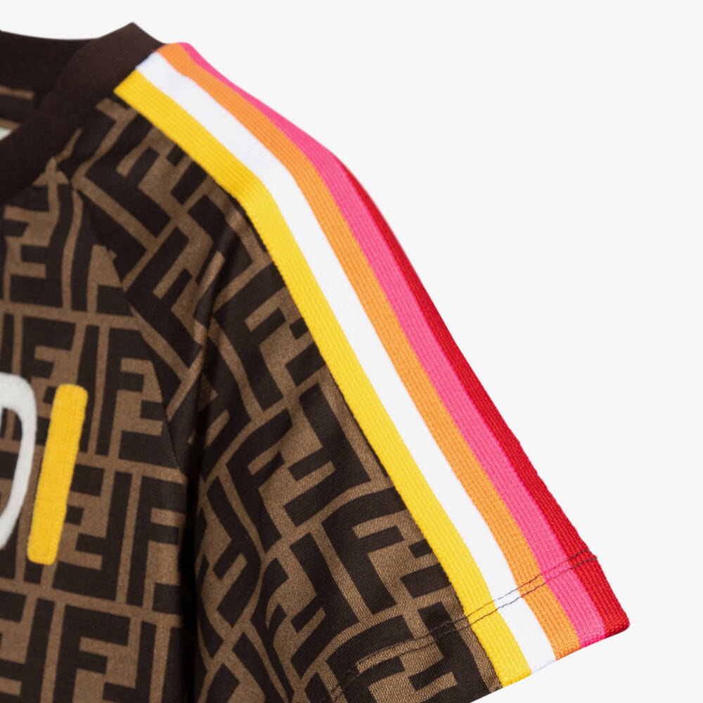 Fendi-Brown FF Logo T-Shirt  | Childrensalon Outlet