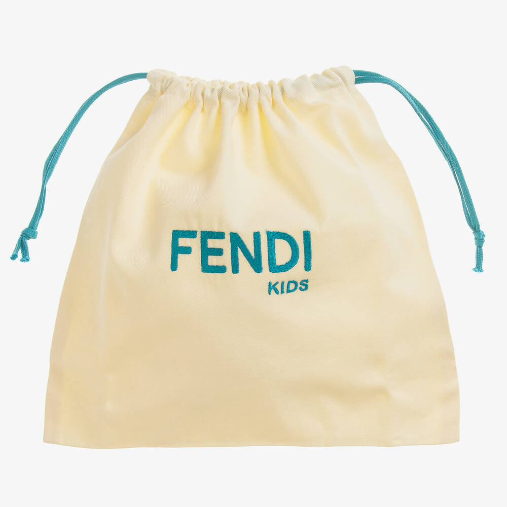 Fendi-Canvas & Leather Logo Sandals  | Childrensalon Outlet