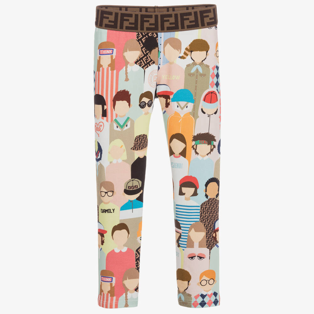 Fendi-'FF' Family Cotton Leggings | Childrensalon Outlet