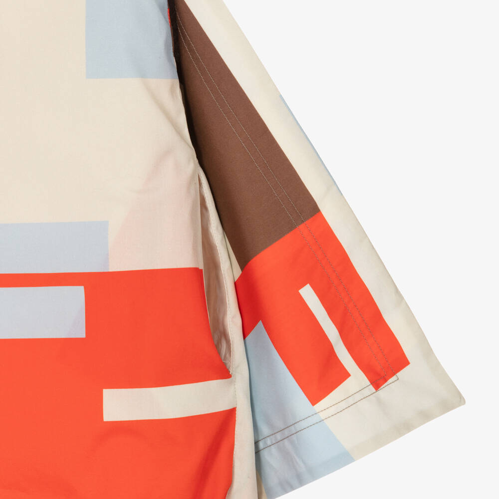 Fendi-Платье из бежевого хлопка с логотипом для девочек | Childrensalon Outlet