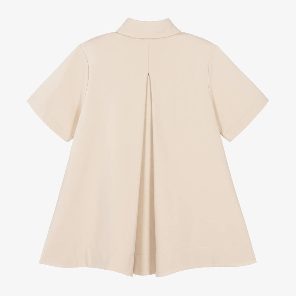 Fendi-Girls Beige FF Milano Jersey Dress | Childrensalon Outlet