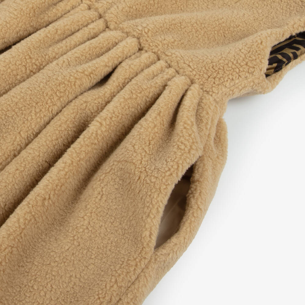 Fendi-فستان صوف بيج دافئ للبنات | Childrensalon Outlet