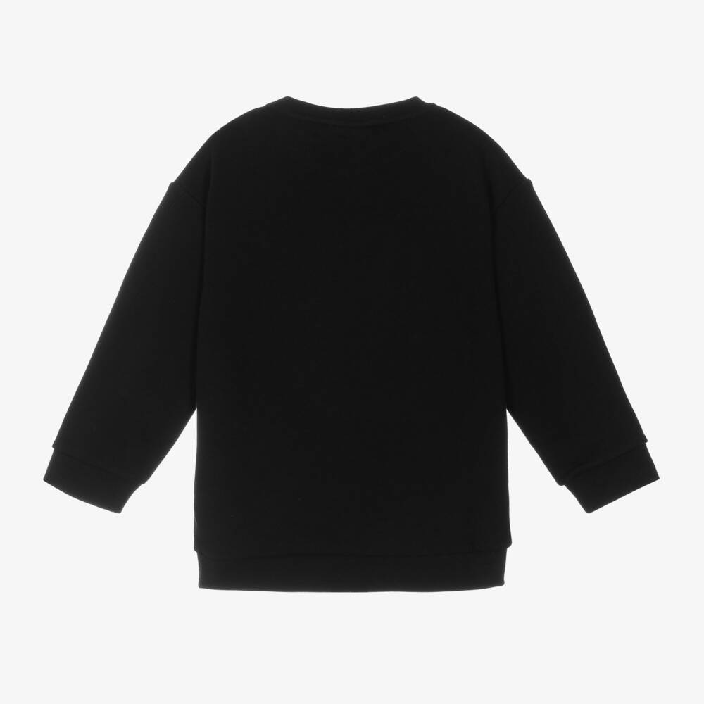 Fendi-Girls Black Cotton Sweatshirt | Childrensalon Outlet