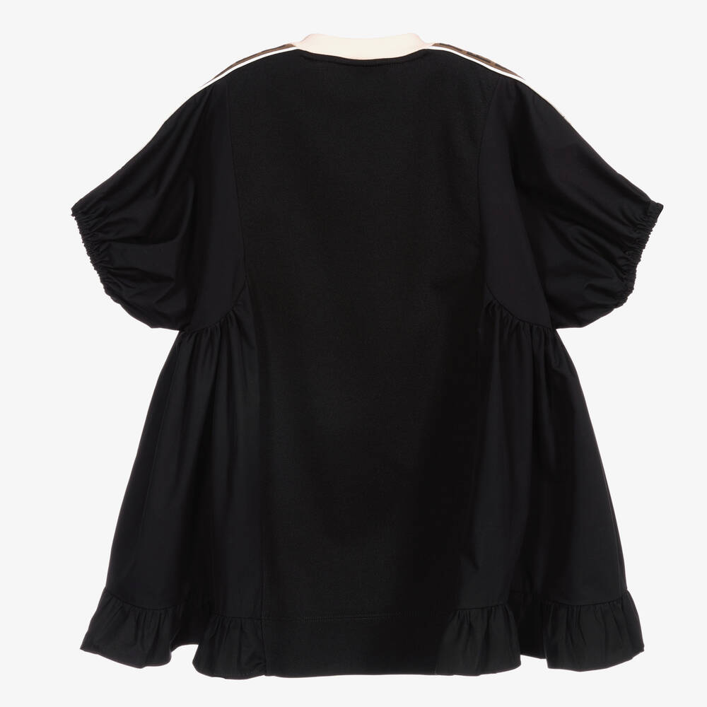 Fendi-Черное платье с принтом FF для девочек | Childrensalon Outlet