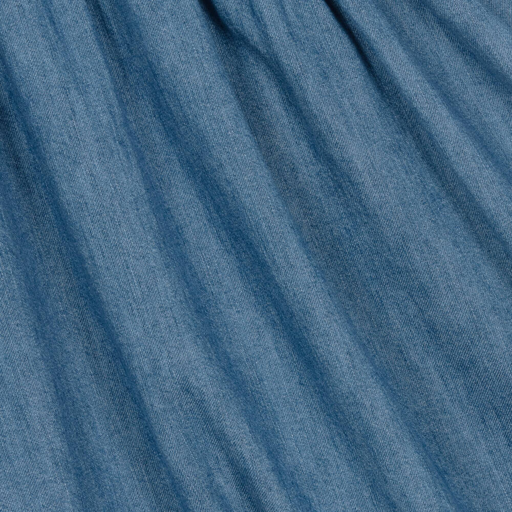 Fendi-فستان دنيم أزرق مزين بالكشكش للبنات | Childrensalon Outlet