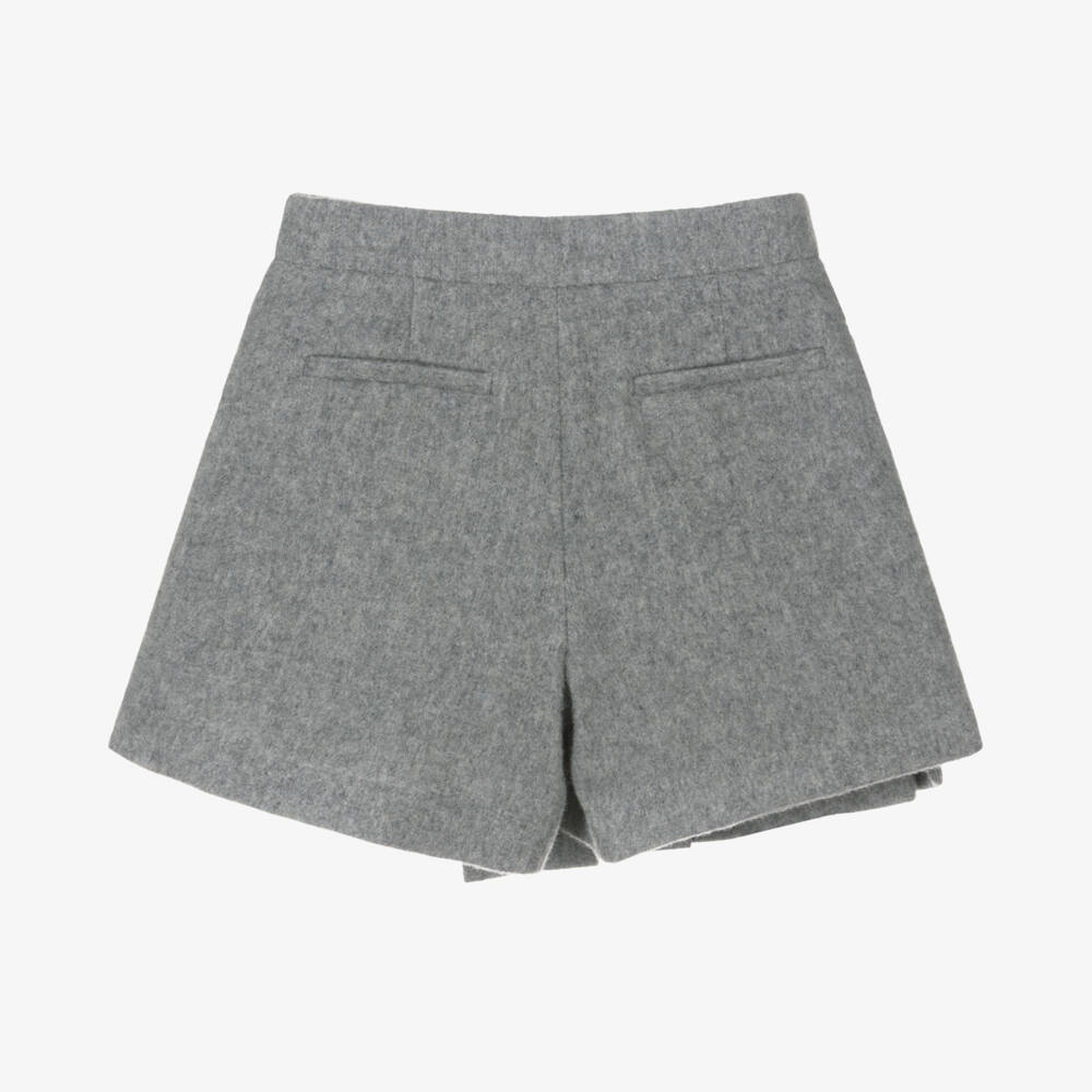 Fendi-Элегантная серая шерстяная юбка-шорты для девочек | Childrensalon Outlet