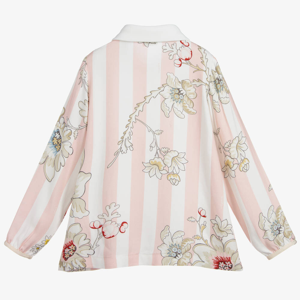 Fendi-Girls Floral Collar Blouse | Childrensalon Outlet
