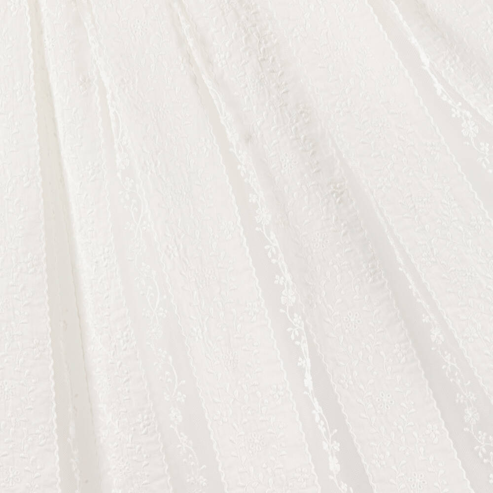 Fendi-Кремовое платье из вуали с цветочным узором для девочек | Childrensalon Outlet