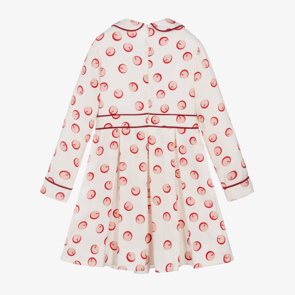 Fendi-Платье кремовое с узором для девочек | Childrensalon Outlet